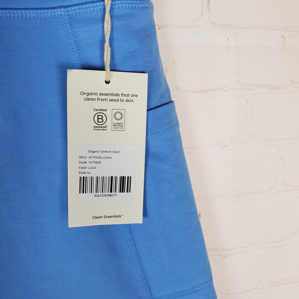 NEW Mate the Label Organic Stretch Pocket Skort Size L Lagoon Blue Pull On Mini - Picture 8 of 12